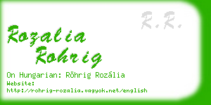 rozalia rohrig business card